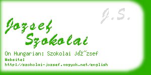 jozsef szokolai business card